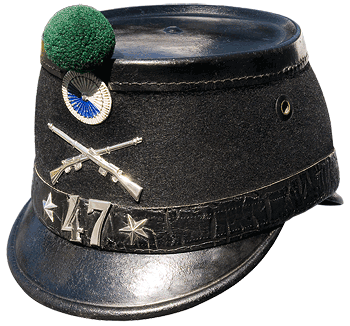 Tschako der Zürcher Infanterie im ersten Weltkrieg